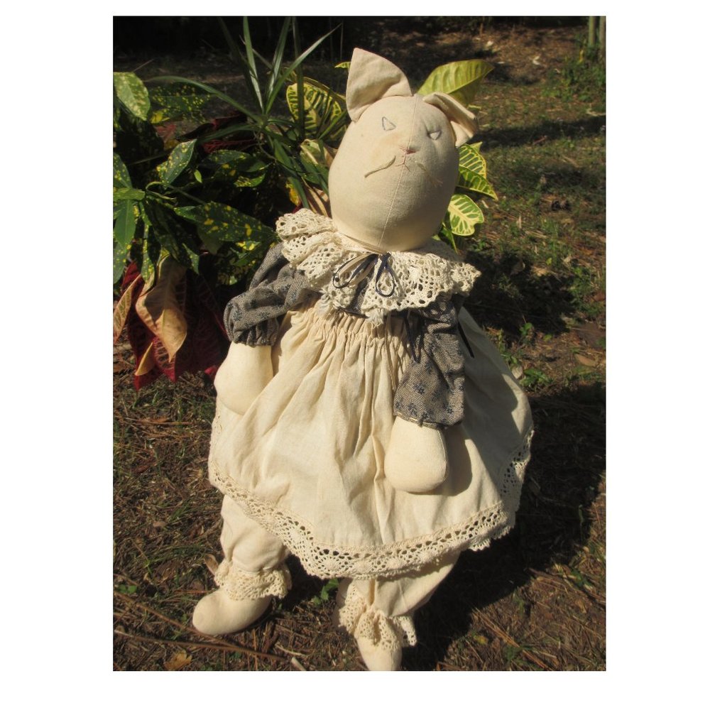 Antique cat girl woman toy home interior decor